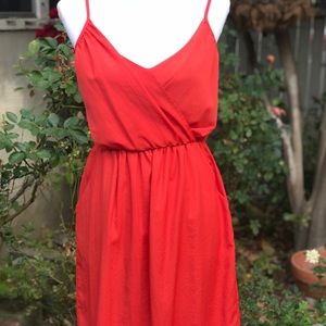 Lush Surplice Bodice Spaghetti Strap Dress